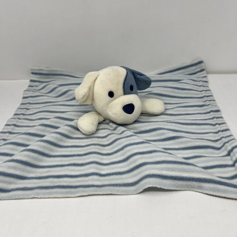 Chickpea Pajama Plush Dog Lovey Security Blanket Blue Striped 14x14 Baby comfort